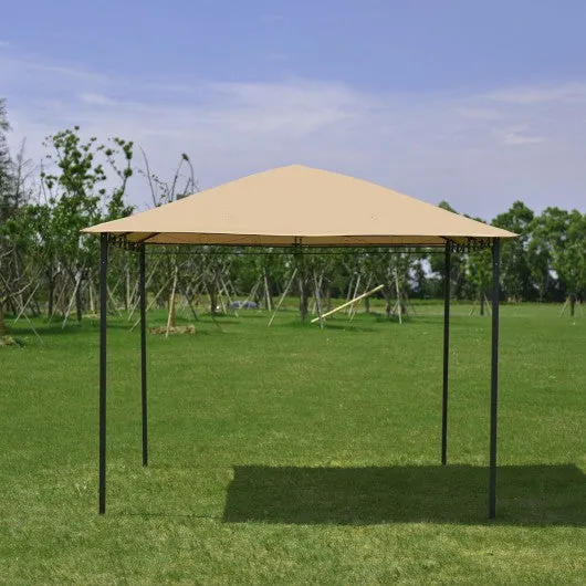 10' x 10' Garden Square Gazebo Canopy Tent Shelter Awning-Coffee