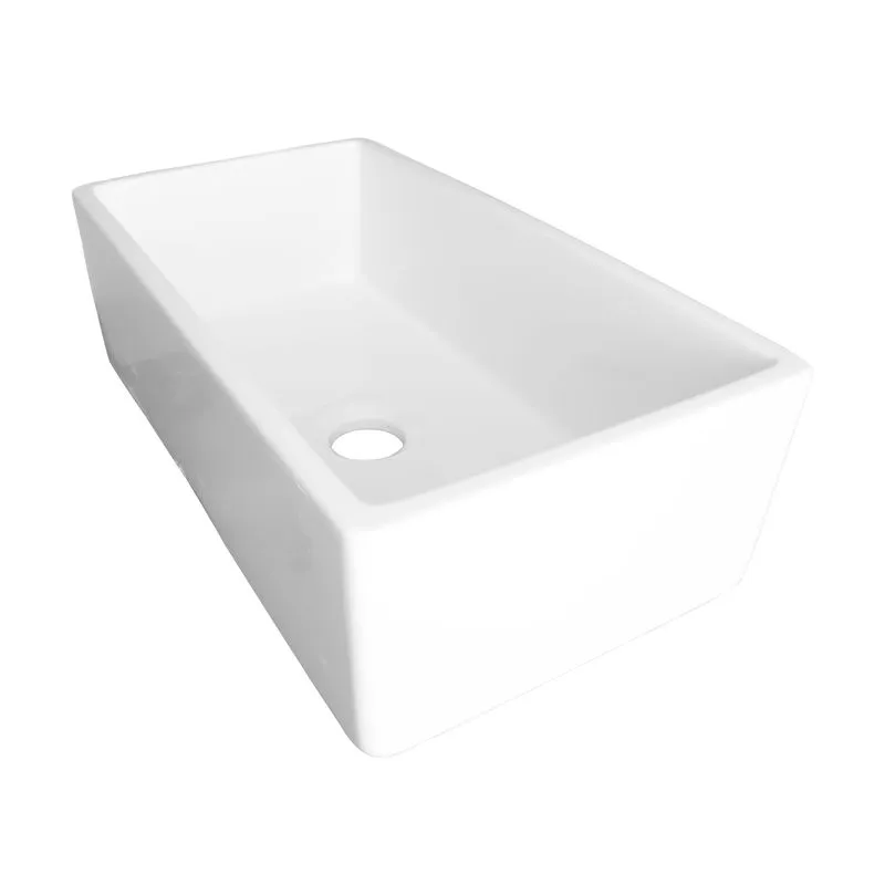 33" Fireclay Single-Basin Farmhouse Apron Kitchen Sink (with Mounting Hardware) in Gloss White (33" x 17.63" x 10")