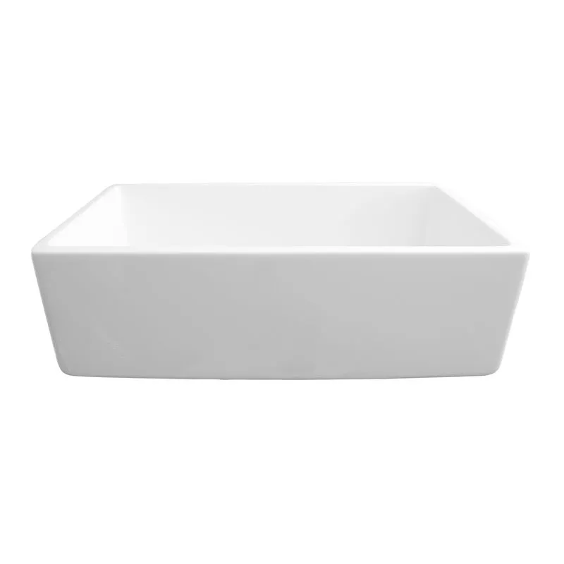 33" Fireclay Single-Basin Farmhouse Apron Kitchen Sink (with Mounting Hardware) in Gloss White (33" x 17.63" x 10")