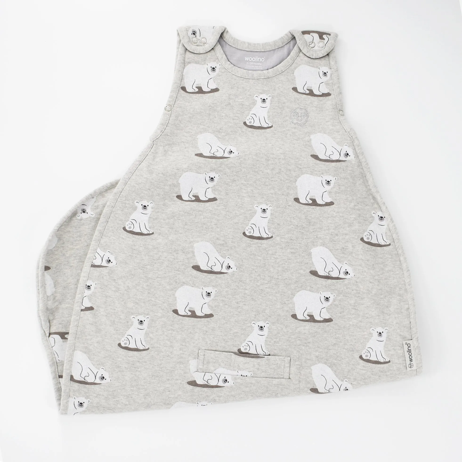 4 Season Ultimate Baby Sleep Bag, Merino Wool & Organic Cotton, 2 Months - 2 Years, Polar Bear