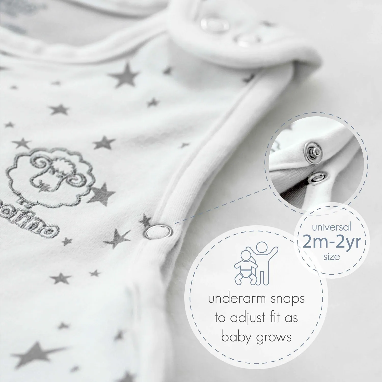 4 Season Ultimate Baby Sleep Bag, Merino Wool & Organic Cotton, 2 Months - 2 Years, Polar Bear