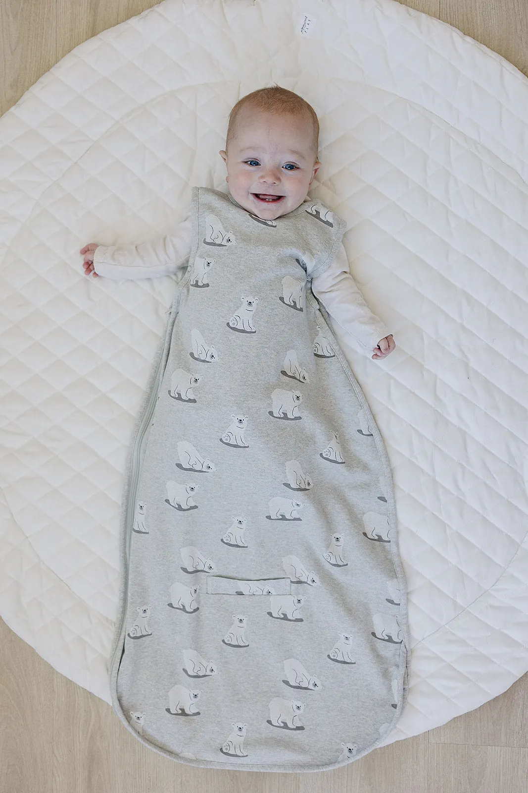 4 Season Ultimate Baby Sleep Bag, Merino Wool & Organic Cotton, 2 Months - 2 Years, Polar Bear