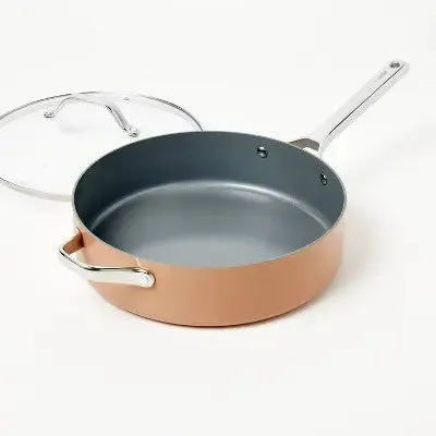 5qt Nonstick Ceramic Coated Aluminum Saute Pan Terracotta Orange - Figmint