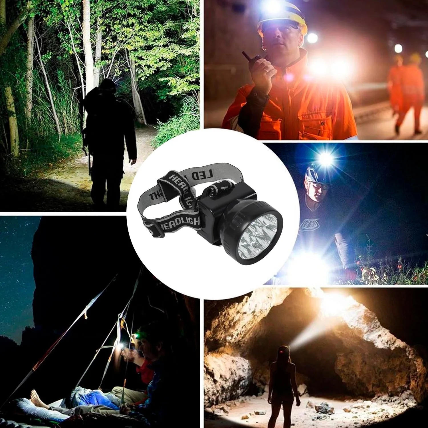 7519 HEAD LAMP 13 LED LONG RANGE RECHARGEABLE HEADLAMP ADJUSTMENT LAMP USE FOR FARMERS, FISHING, CAMPING, HIKING, TREKKING, CYCLING