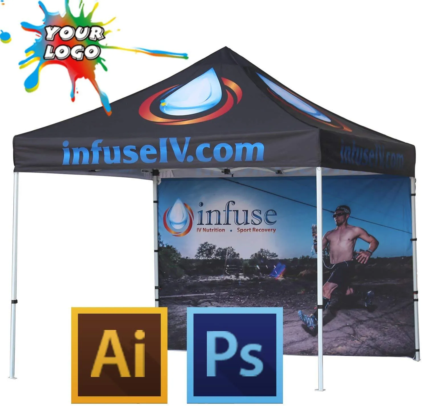 ABCCANOPY Custom Canopy & Pop Up Tent Banner (Photo, Text, Logo)