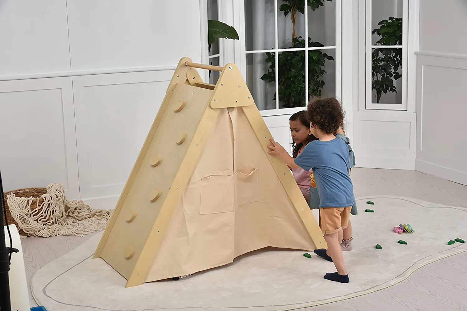 Avenlur Oak - Wood Learning Tent and Climber with Desk and Chair