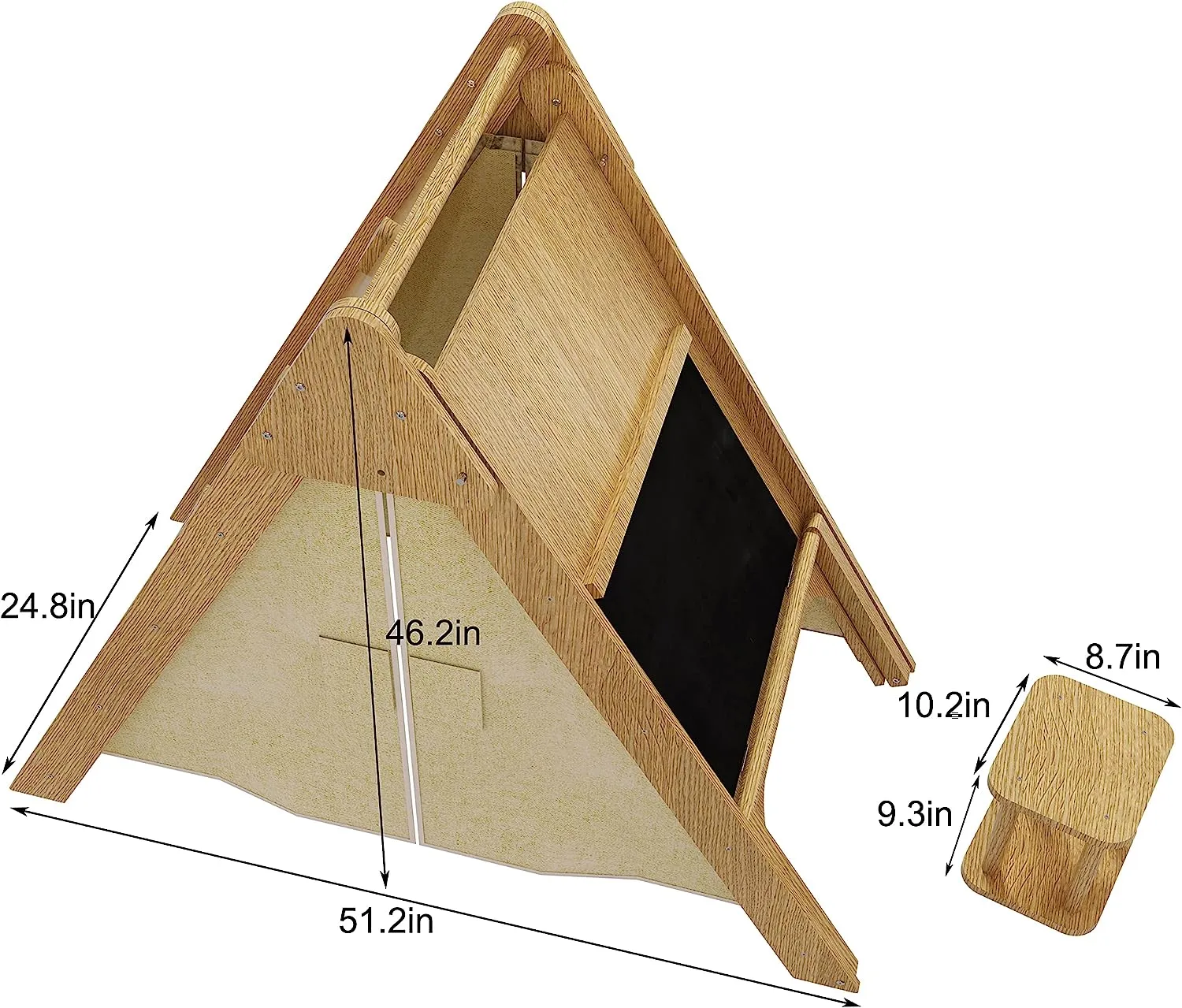 Avenlur Oak - Wood Learning Tent and Climber with Desk and Chair