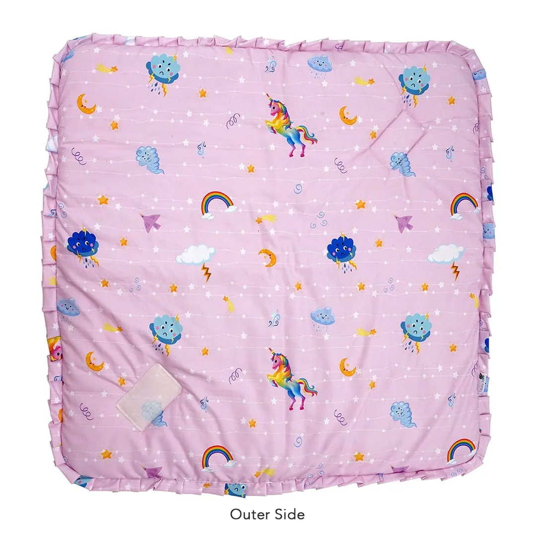 Baby Moo Unicorn Premium Quilted Hood Wrapper - Pink