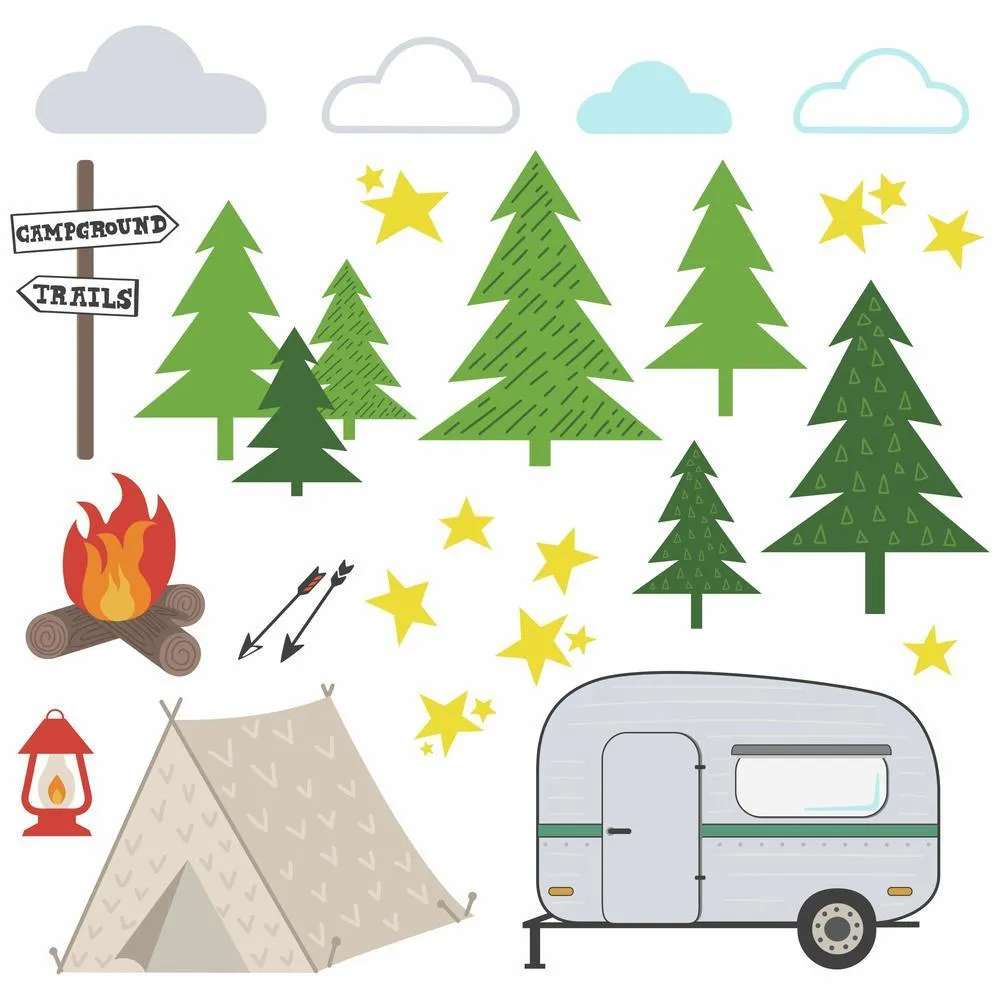 Camping Peel and Stick Wall Decals