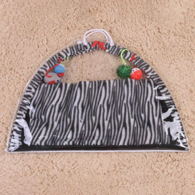 Cat Activity Center Mat Tent With Hanging Toys