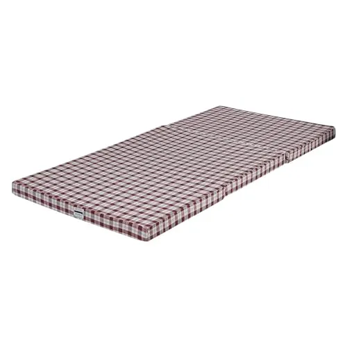 COLOFLY Dual Comfort Reversible | Foldable UHD Foam | Single Bed Mattress | 3 Fold Maroon | (72x35x3)