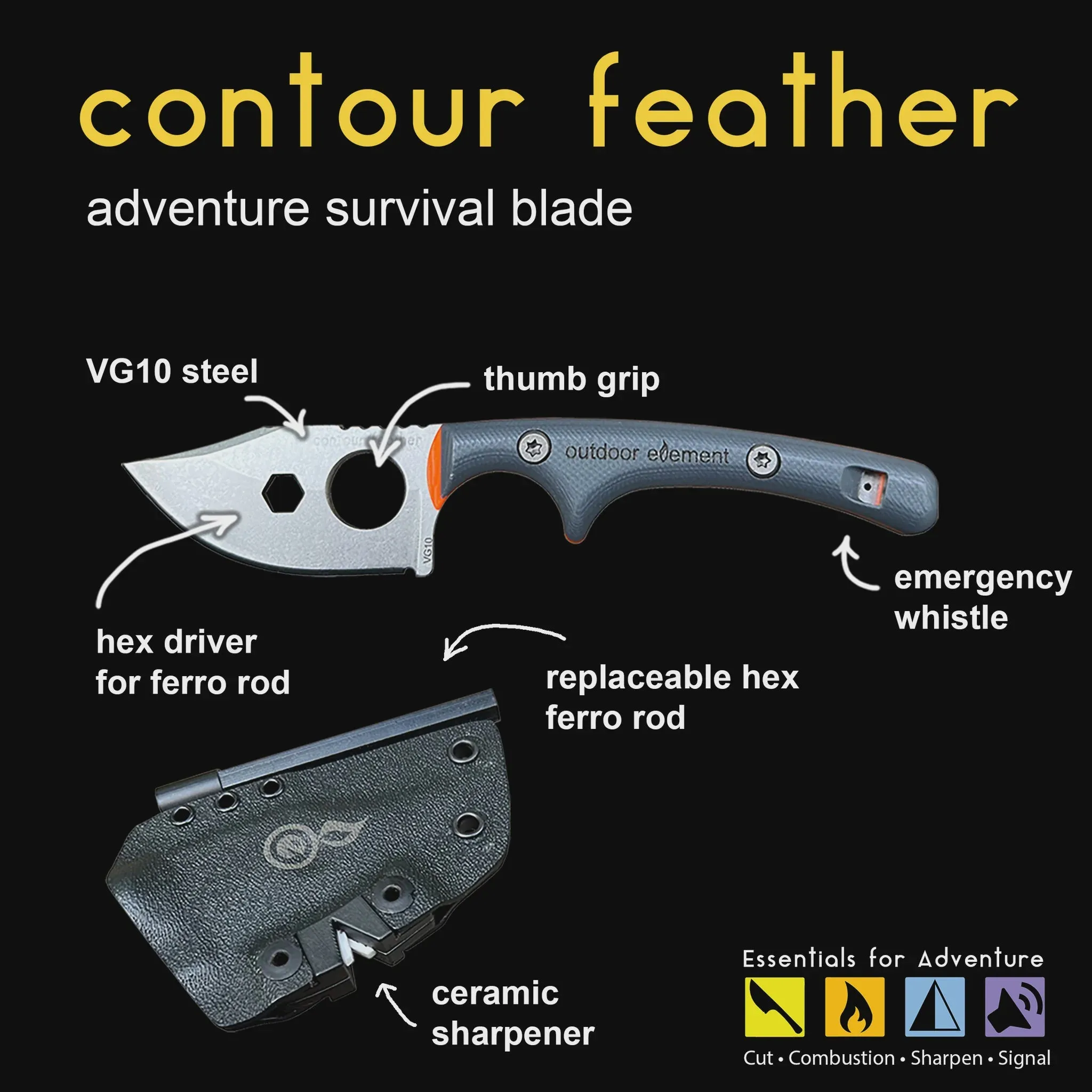 Contour Feather Knife