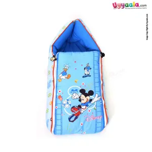 DISNEY Baby Carry Nest (Sleeping Bag) Cotton Mickey & Duck Print 0 m Age - Blue