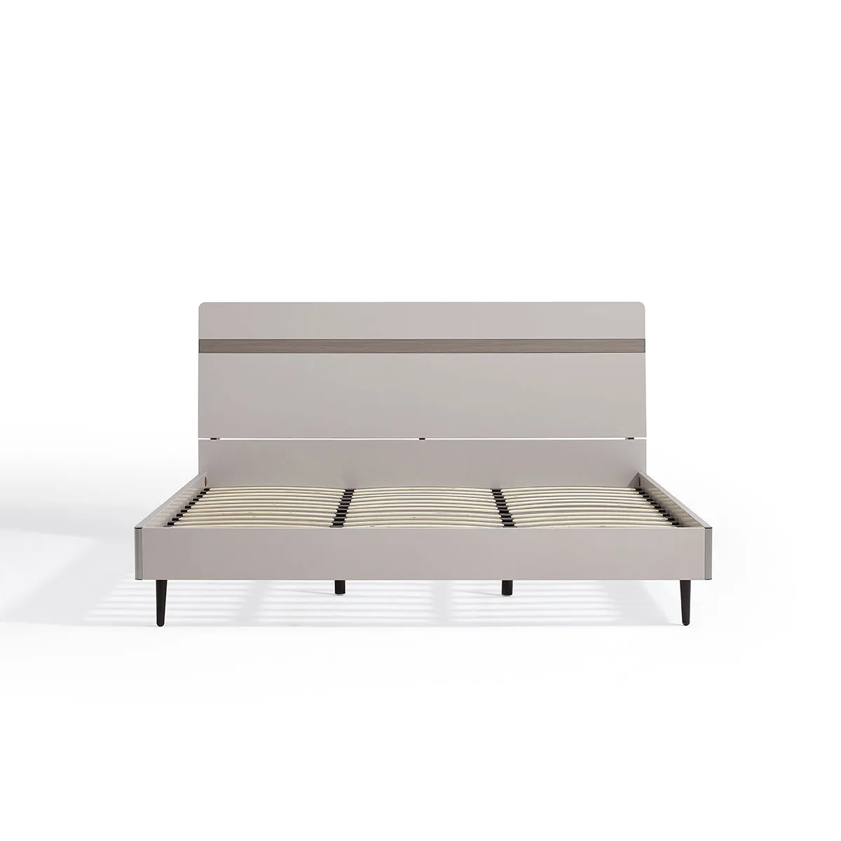 Elegant Grey Bed with Mattress Set