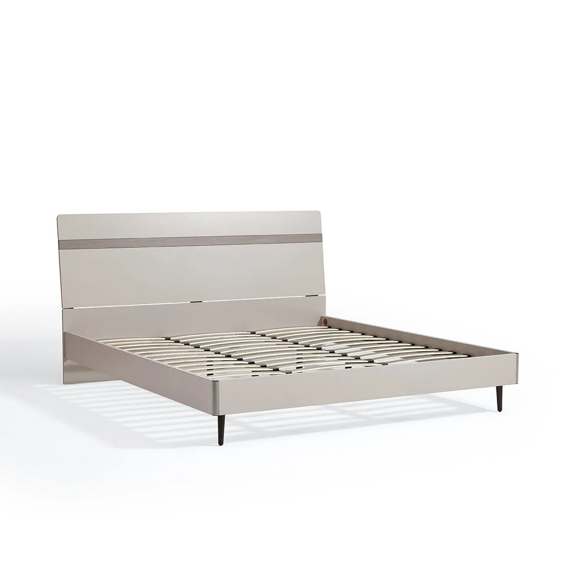 Elegant Grey Bed with Mattress Set