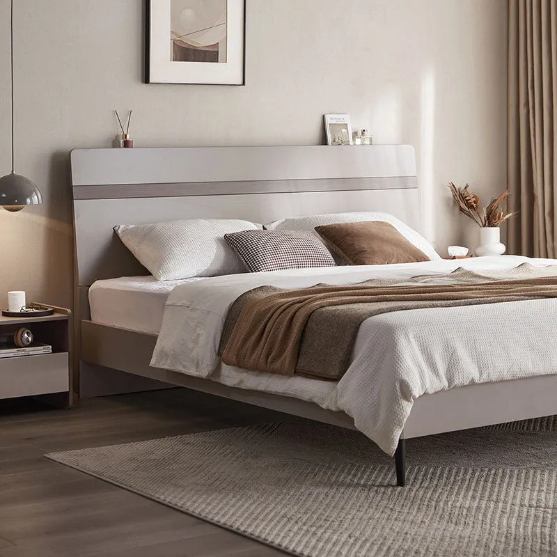 Elegant Grey Bed with Mattress Set