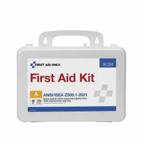 First Aid Only 91324 25 Person ANSI 2021 Class A, Plastic First Aid Kit