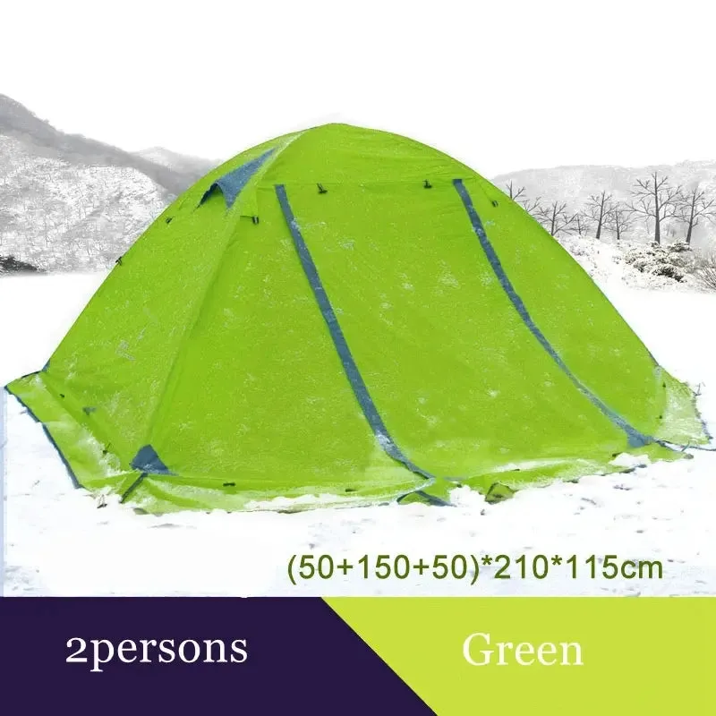 Flytop-Outdoor Camping Tent With Snow Skirt, Double Layer, Aluminum Rod, Topwind 2 Plus, 4 Seasons, Good Quality