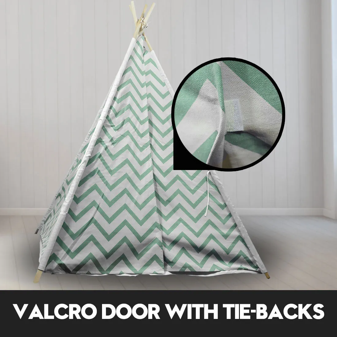 Giant Cotton Canvas Kids Teepee Wigwam Children Pretend Play Tent Indoor Outdoor Party