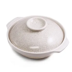 Ginpo Kannyu White Banko Donabe Clay Pot 20 fl oz / 6" dia