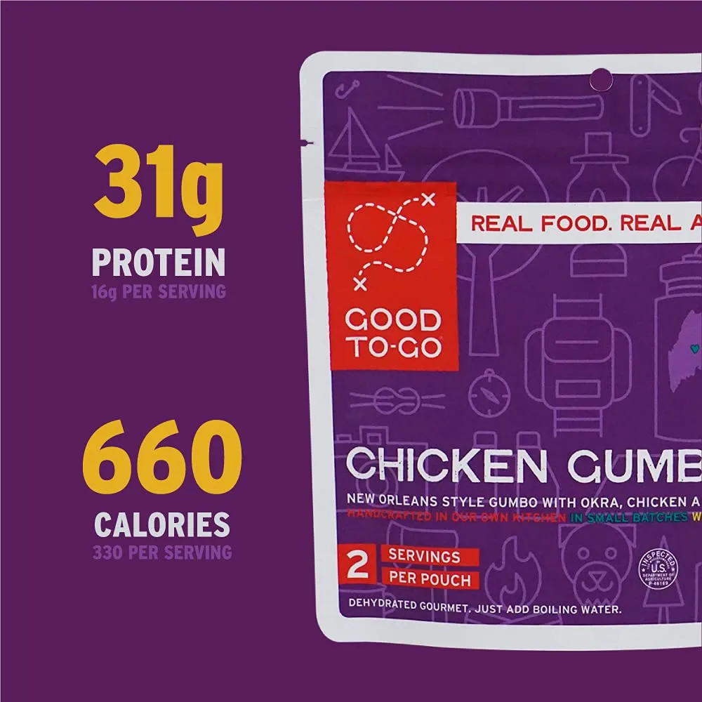 Good to-Go Dehydrated Chicken Gumbo - Double Serving Pouch