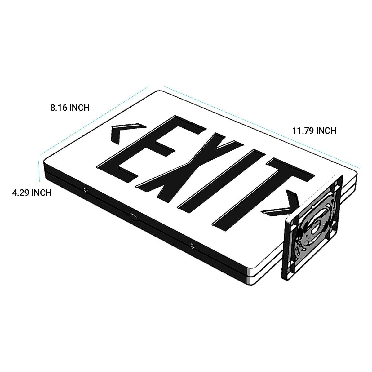 Green LED Exit Sign, Double Sided, 4W, UL,CUL, AC 120V-277V, 90-min Backup Battery, Exit Light for Business, Residential