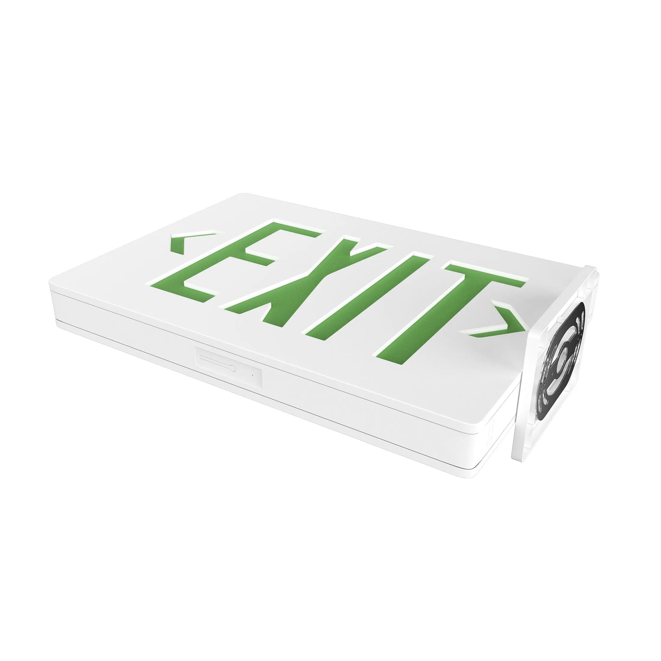 Green LED Exit Sign, Double Sided, 4W, UL,CUL, AC 120V-277V, 90-min Backup Battery, Exit Light for Business, Residential