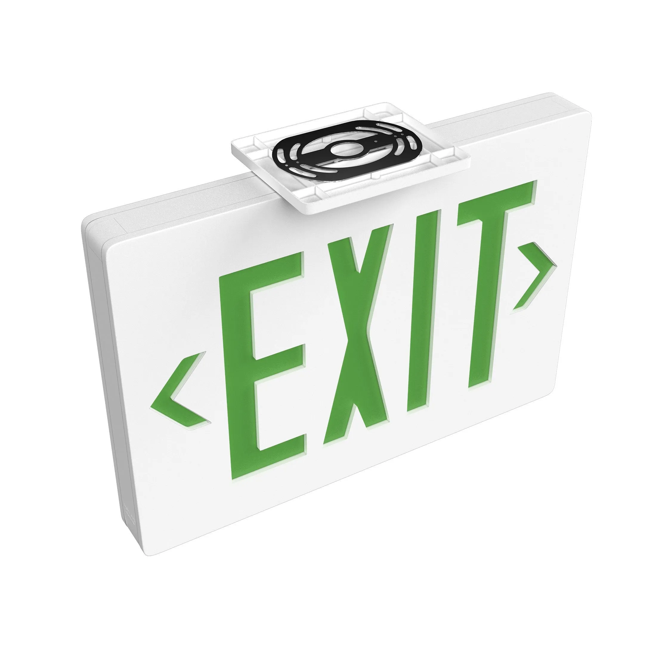 Green LED Exit Sign, Double Sided, 4W, UL,CUL, AC 120V-277V, 90-min Backup Battery, Exit Light for Business, Residential