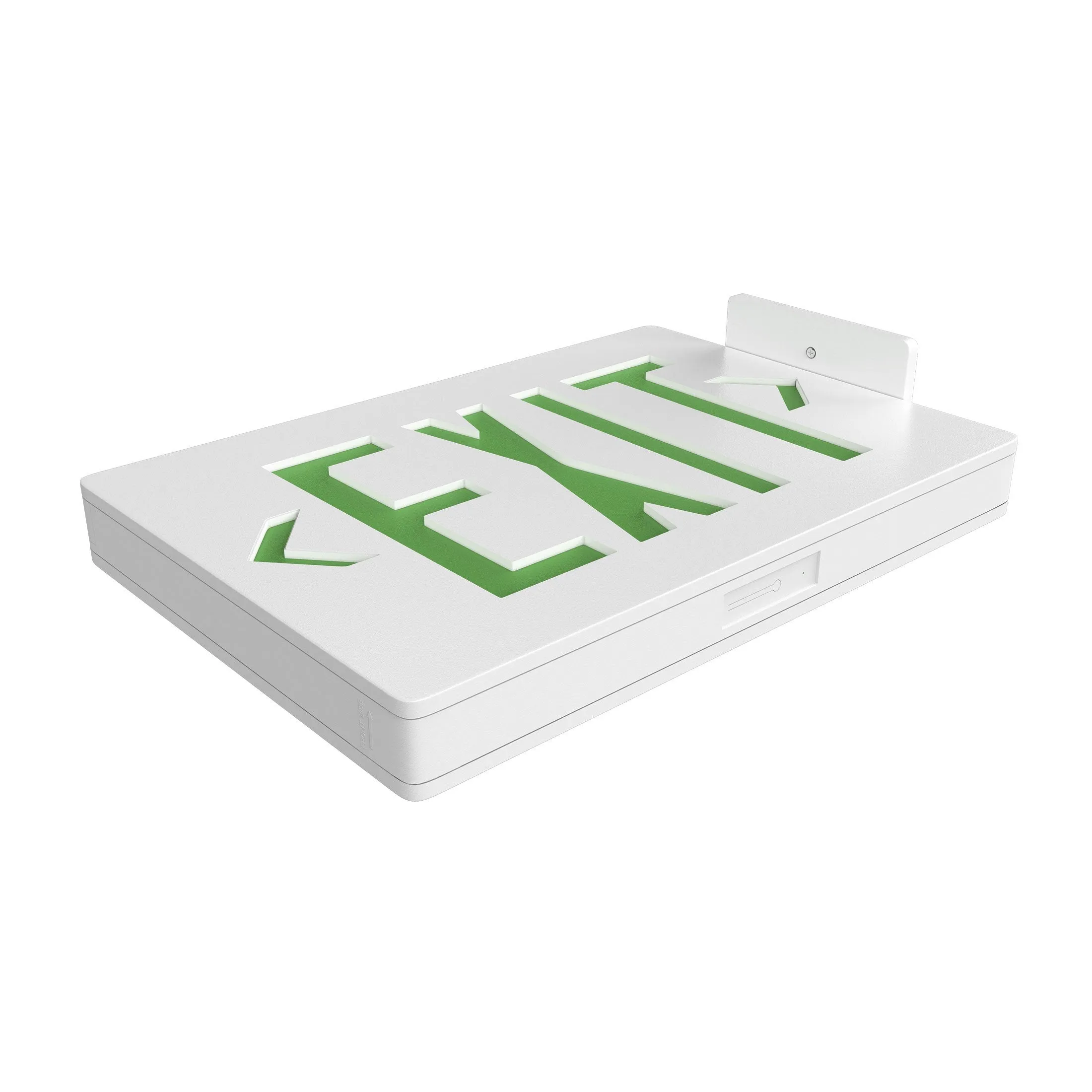 Green LED Exit Sign, Double Sided, 4W, UL,CUL, AC 120V-277V, 90-min Backup Battery, Exit Light for Business, Residential