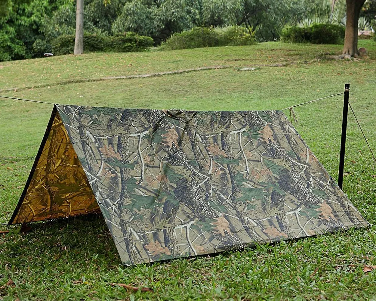 Heavy Duty Camo Rain Poncho - Leaf