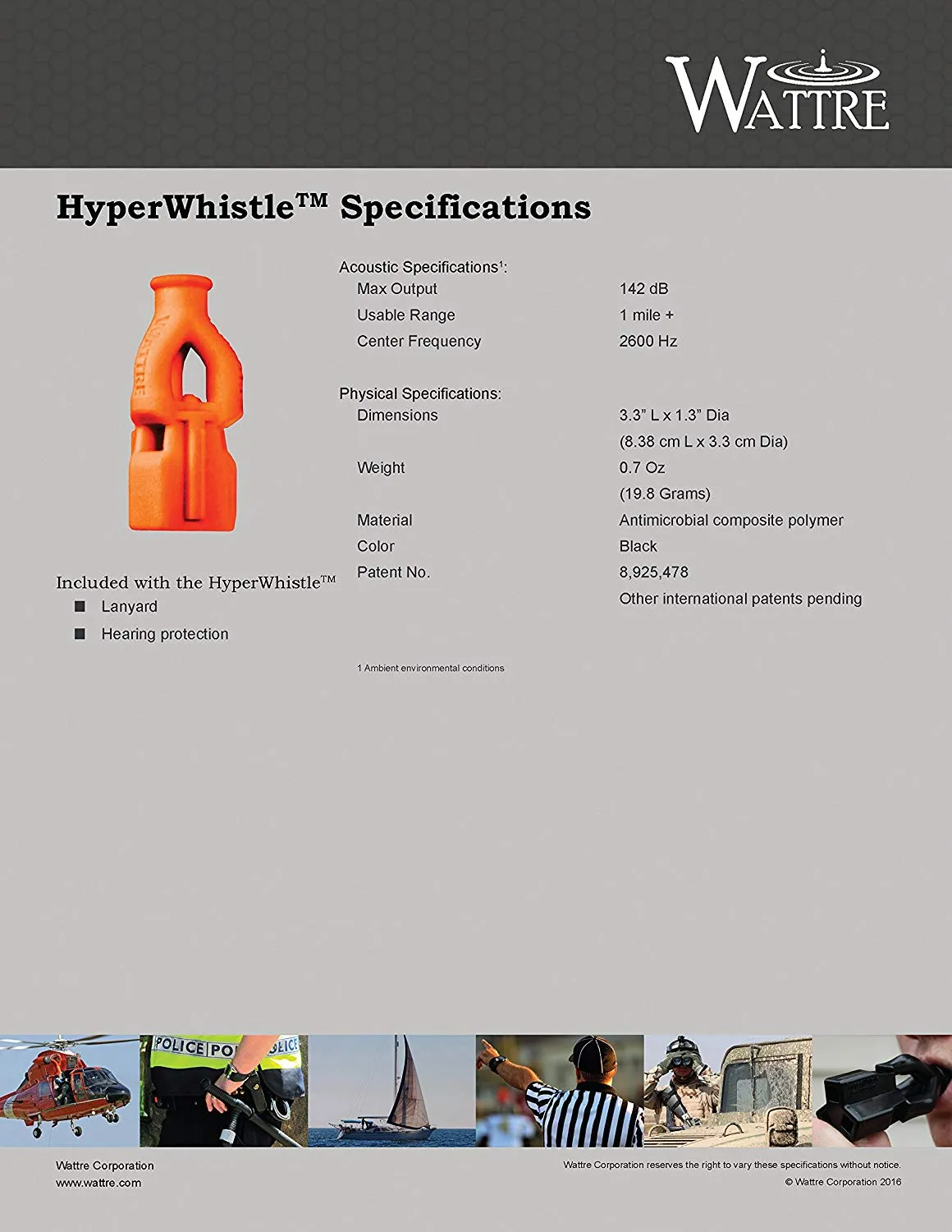 HyperWhistle The Original Worlds Loudest Whistle up to 142db Loud, Very Long Range, for Referee, Coaches, Instructors, Sports, Teachers, Life Guard, P