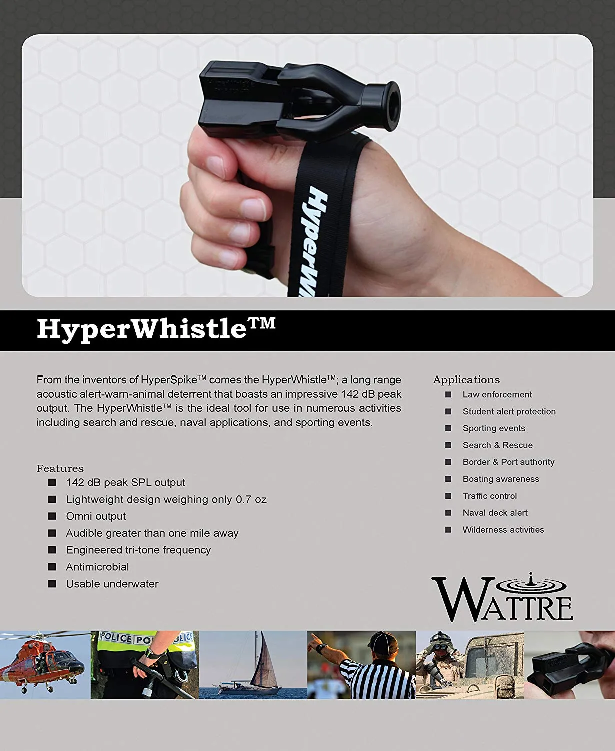 HyperWhistle The Original Worlds Loudest Whistle up to 142db Loud, Very Long Range, for Referee, Coaches, Instructors, Sports, Teachers, Life Guard, P