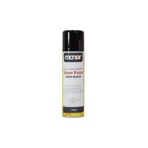 Manor 250ml Matt Black High Temperature Stove Paint Spray