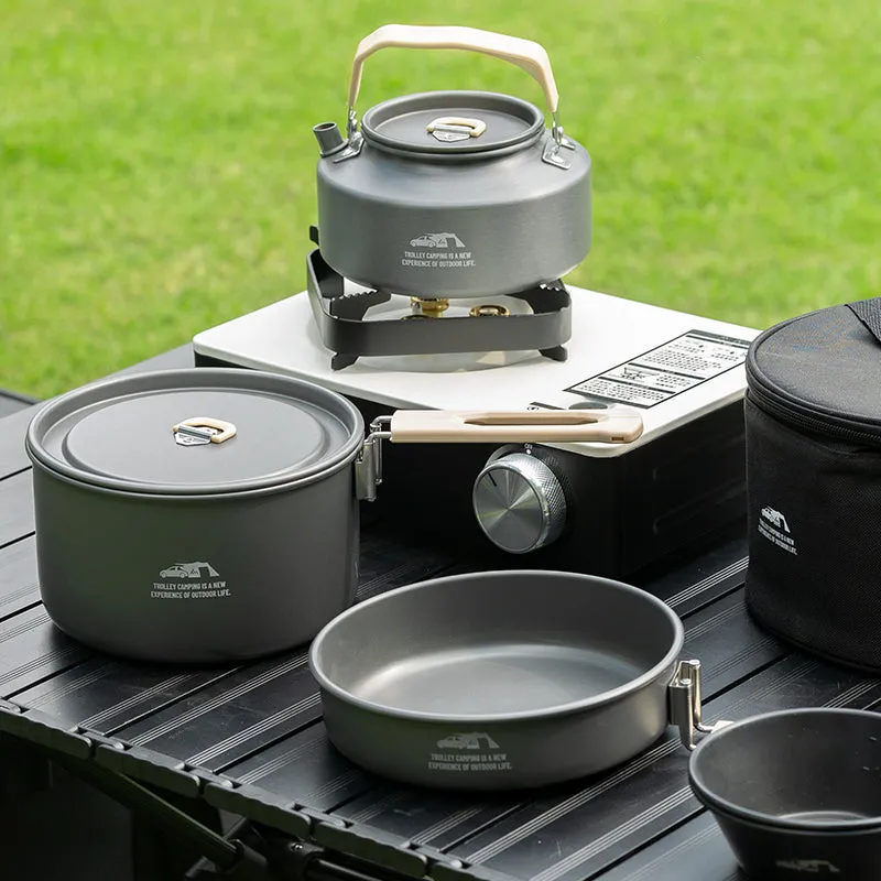 MKCAMP Cookware Set Hanging Pot Pan Camping Sierra Cup&Mugs Outdoor Camping Mess Kit for 1-2