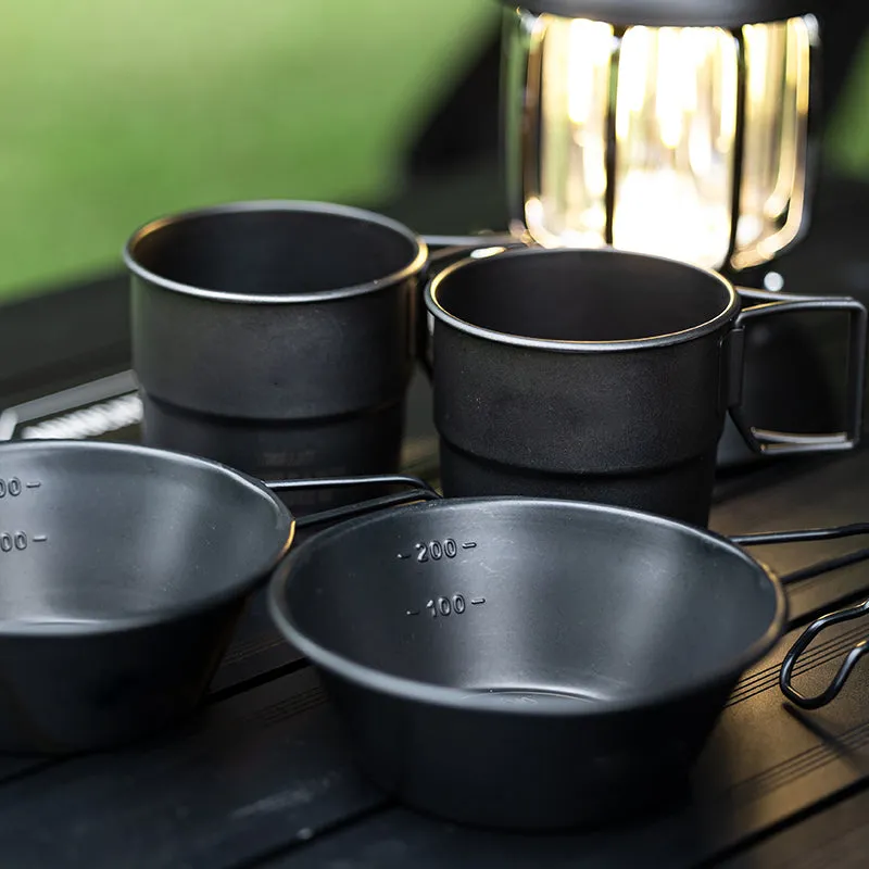 MKCAMP Cookware Set Hanging Pot Pan Camping Sierra Cup&Mugs Outdoor Camping Mess Kit for 1-2