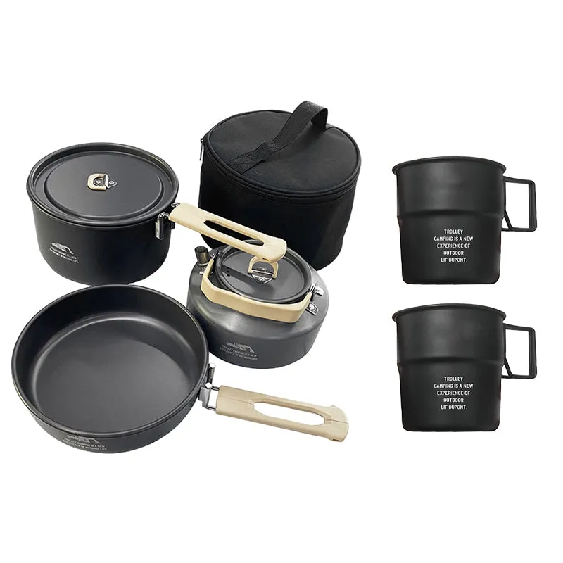 MKCAMP Cookware Set Hanging Pot Pan Camping Sierra Cup&Mugs Outdoor Camping Mess Kit for 1-2