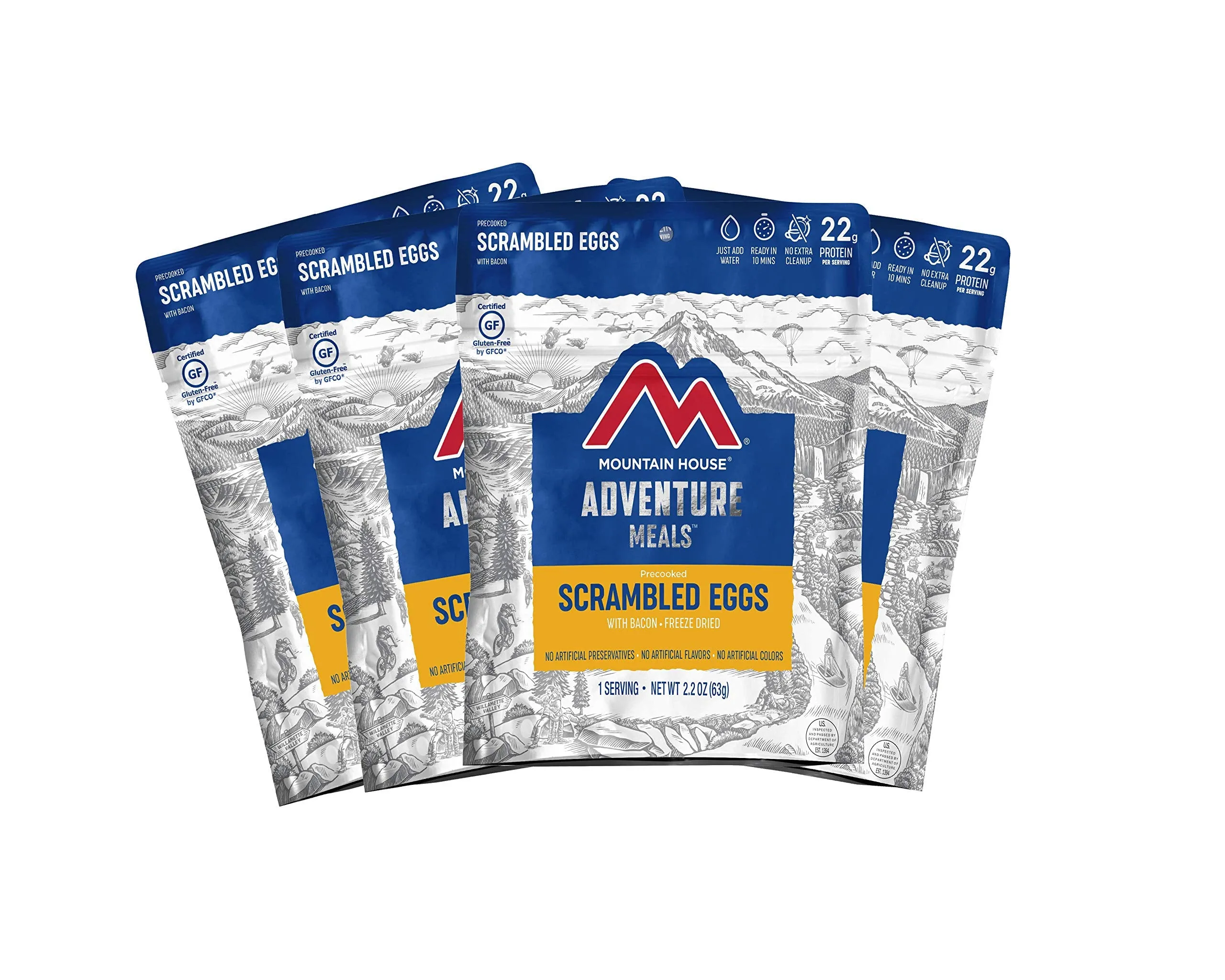 Mountain House - Scrambled Eggs with Bacon Pouch - 4 Pack