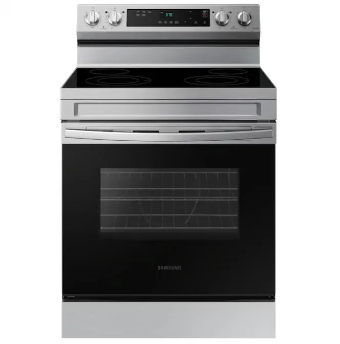 OPEN BOX Samsung 30 in Smooth Surface 4 Elements 6.3-cu ft Steam Cleaning Freestanding Smart Electric Range