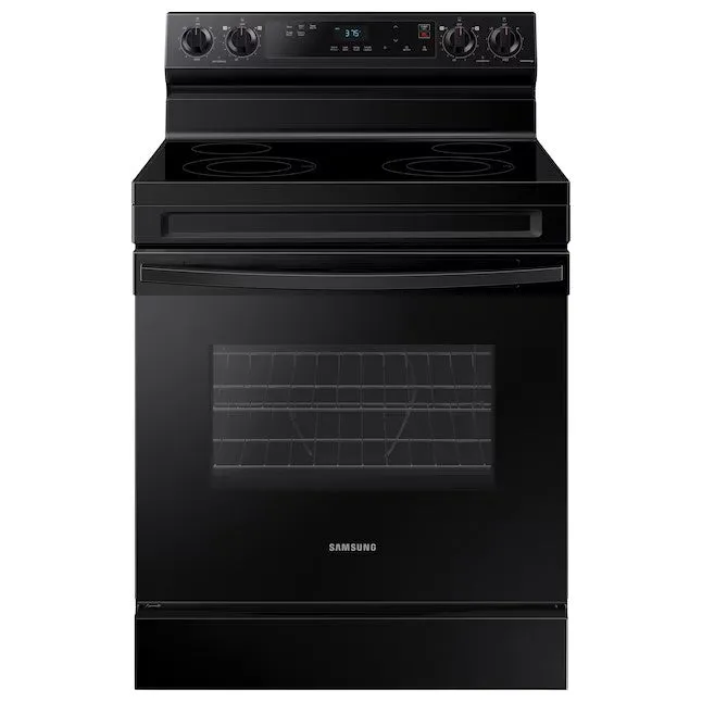 OPEN BOX Samsung 30 in Smooth Surface 4 Elements 6.3-cu ft Steam Cleaning Freestanding Smart Electric Range