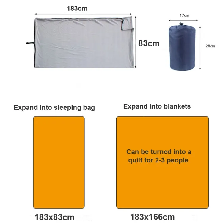 Outdoor Fleece Sleeping Bag Camping Trip Air Conditioner Dirty Sleeping Bag Separated By Knee Blanket During Lunch Break Thickened (Orange)