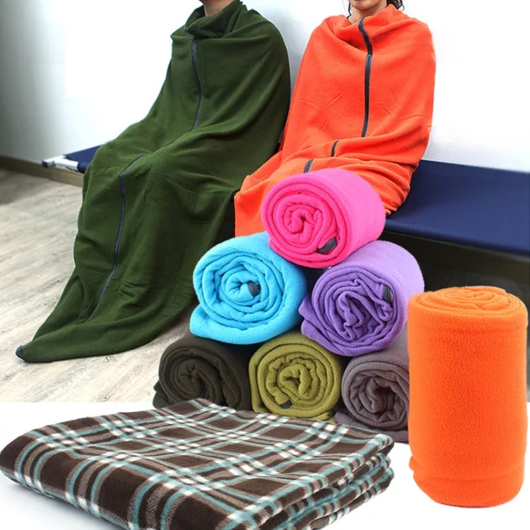 Outdoor Fleece Sleeping Bag Camping Trip Air Conditioner Dirty Sleeping Bag Separated By Knee Blanket During Lunch Break Thickened (Orange)