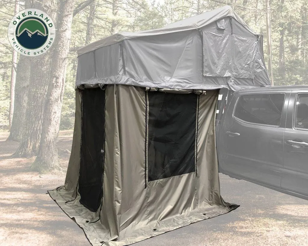 Overland Vehicle Systems Nomadic 3 Annex - Green Base With Black Floor & Travel Cover | Universal