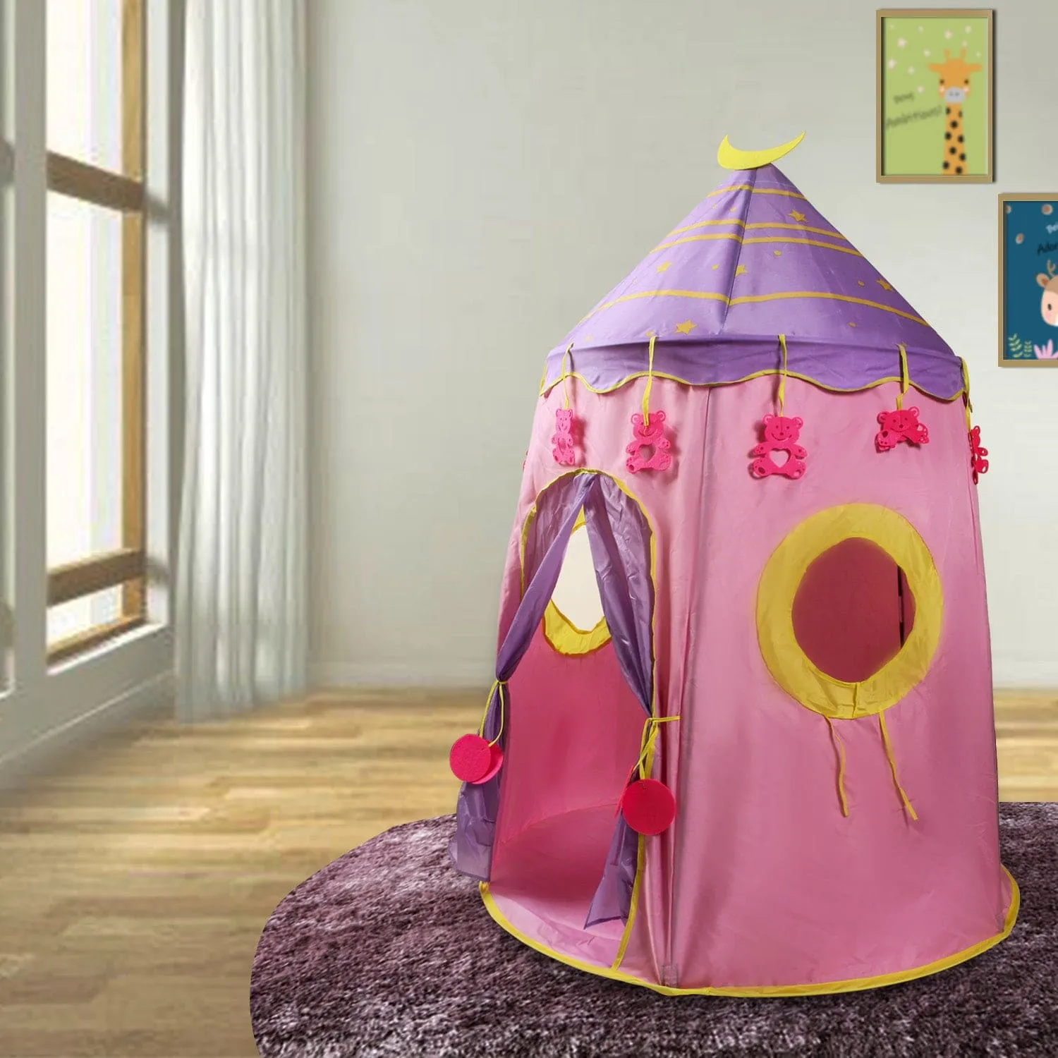 Playtime Foldable Tent House Star Teddy - Pink