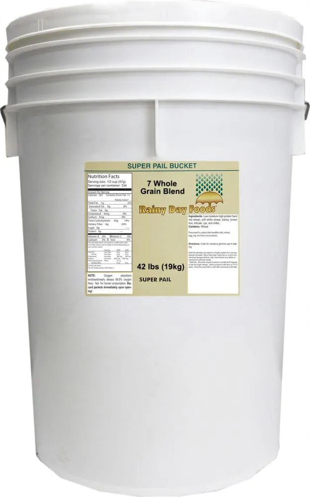 Rainy Day Foods 7 Grain Mix 5 Gallon 35 lbs Super Pail - 278 Servings