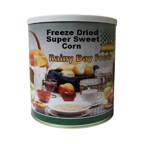 Rainy Day Foods Freeze-Dried Super Sweet Corn 6 (Case of Six) #10 Cans - 136 Servings