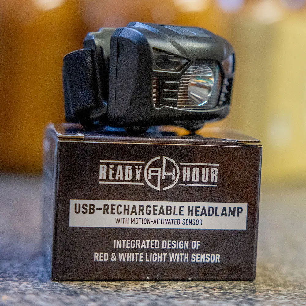 Rechargeable Headlamp with Motion-Sensor Activated Sensor by Ready Hour