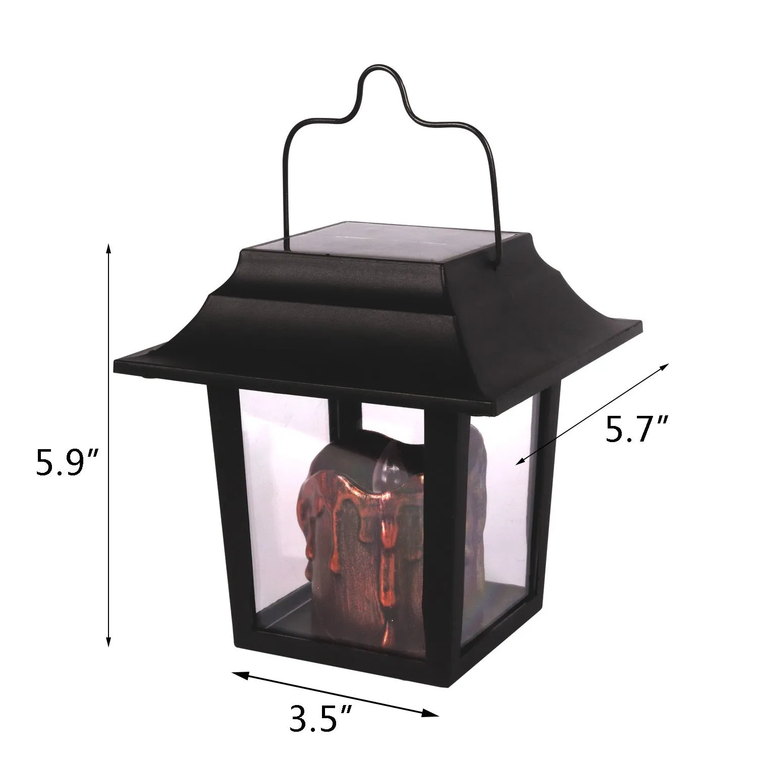 Retro Outdoor Decoration Electronic Hanging Lamp Garden Courtyard LED Portable Candle Solar Lanterns