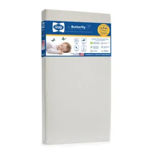 Sealy Butterfly Breathable Knit Crib and Toddler Mattress