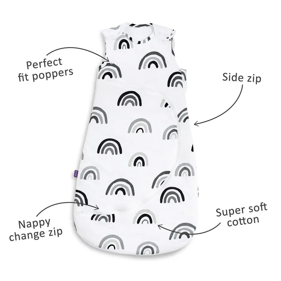 SnuzPouch Sleeping Bag, 1.0 Tog, 0-6M (Mono Rainbow)