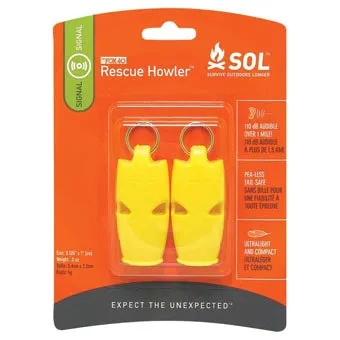 SOL Rescue Howler Whistle 2PK-D